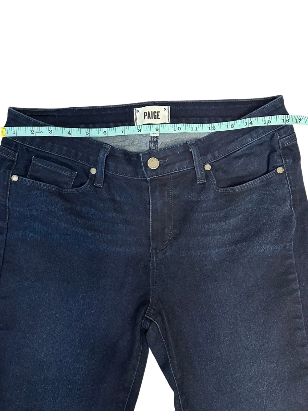 PAIGE Manhattan Dream Catcher Dark Wash Slim Bootcut Jeans USA Size 32 x 34 - Picture 8 of 11